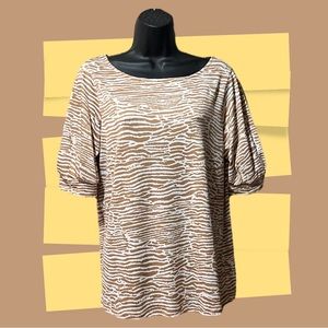 French Twist Ladies Size M Animal Print Top